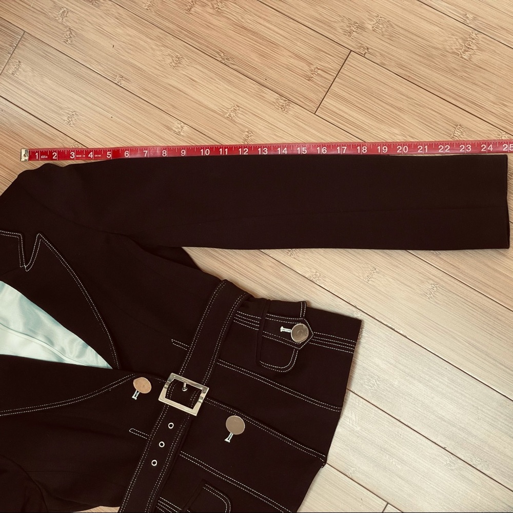 Cache Contour Collection Belted Jacket Black Sz S - Picture 14 of 16